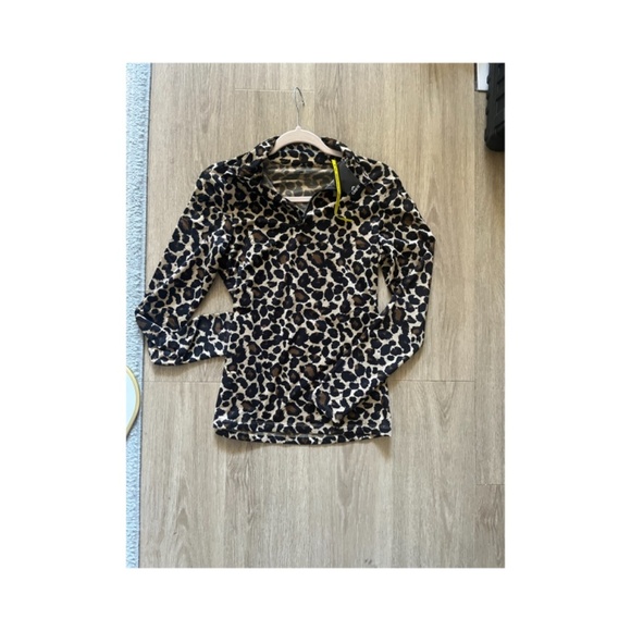 BWT cheetah animal 1/4 zip muck turtleneck athletic workout yoga jacket - Picture 4 of 6